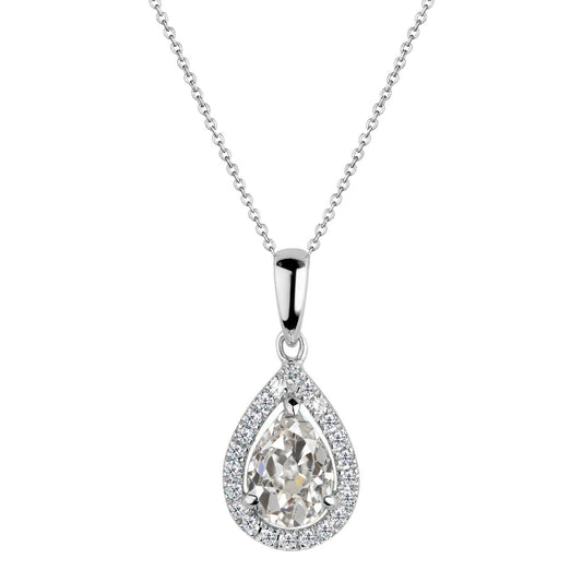 Diamante Fine Pendente a Goccia 1,50 carati Oro Bianco 14K – vista principale