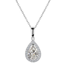 2,50 carati Diamante Pendente a Goccia in Oro Bianco 14K