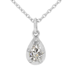 Oro Bianco 14K Brillante Pendente a Goccia – 1,50-carati Taglio