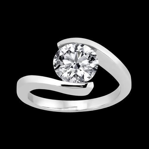 Tensione Di Genuino Diamante Da 2 Carati Come L'Impostazione Di Un Anello Solitario