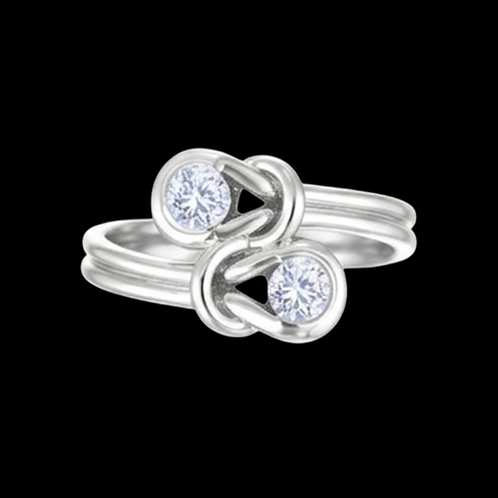 Toi Et Moi Anello Di Fidanzamento Nuziale In Stile Nodo Con Vero Diamante Naturale Autentico ( non creato in laboratorio ) Da 1 Carato