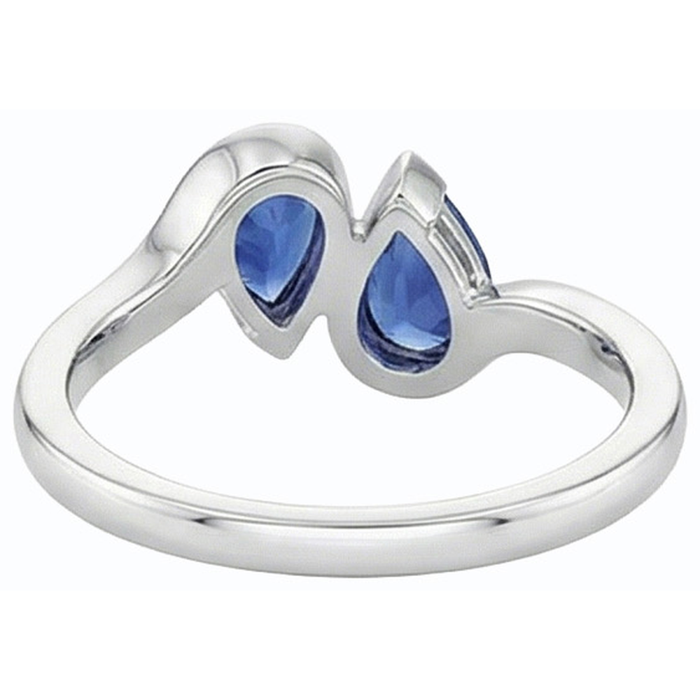Toi et Moi Anello Anniversario con Zaffiro Blu 2 Gioielli in Pietra 2 Carati