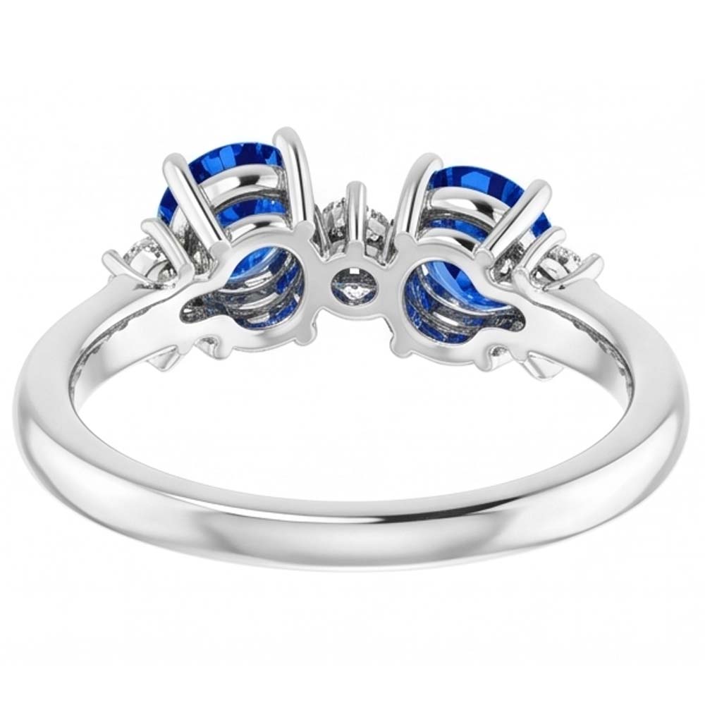 Toi et Moi Diamond Ring 1.18 Carati Zaffiro di Ceylon Gioielli da donna 14K