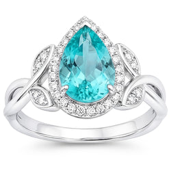 Tormalina Paraiba VVS Anello di Fidanzamento Halo – 3,25 carati