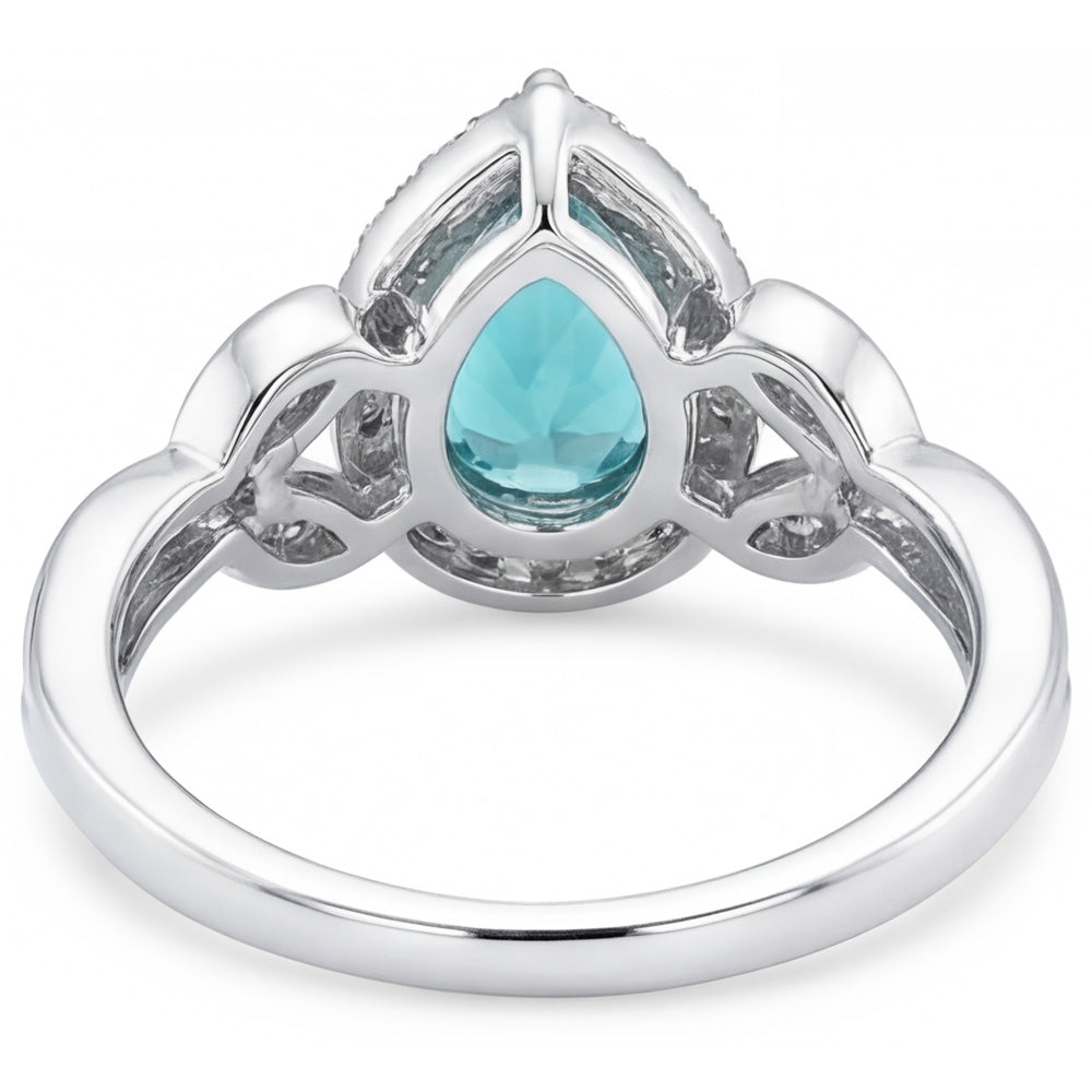 Tormalina Paraiba VVS Anello di Fidanzamento Halo – 3,25 carati
