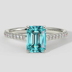 Tormalina Paraiba bluastra con fascia di diamanti