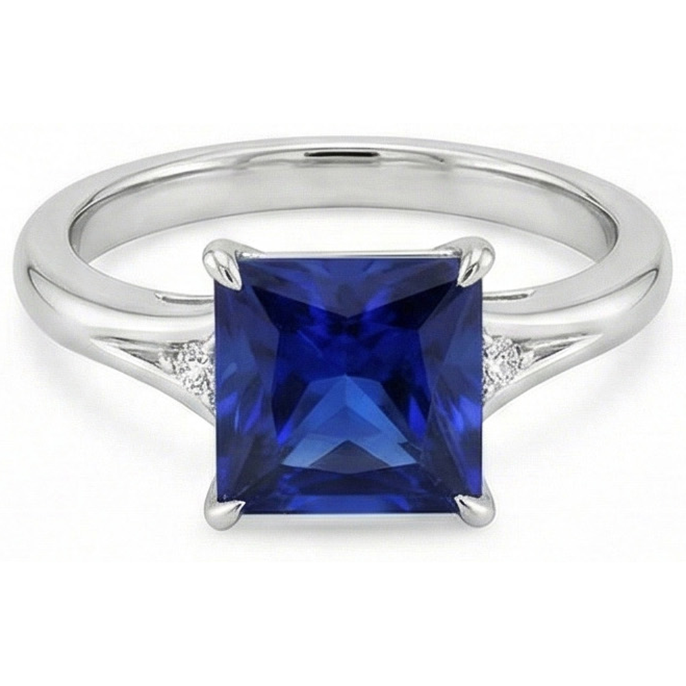 vero princess diamante 5.25carati anello vista dall'alto