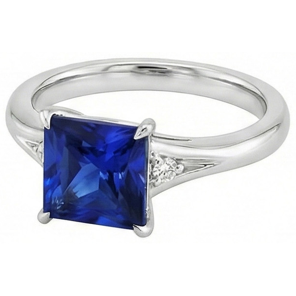 vero princess diamante 5.25carati anello vista di profilo