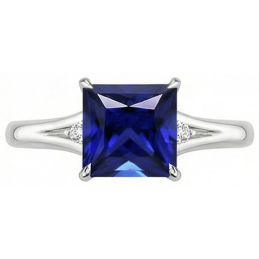 vero princess diamante 5.25carati anello su bianco