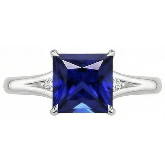 vero princess diamante 5.25carati anello su bianco