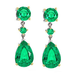 GIA-Certificato Gemstone Earring – Smeraldo Fine 2 carati Oro