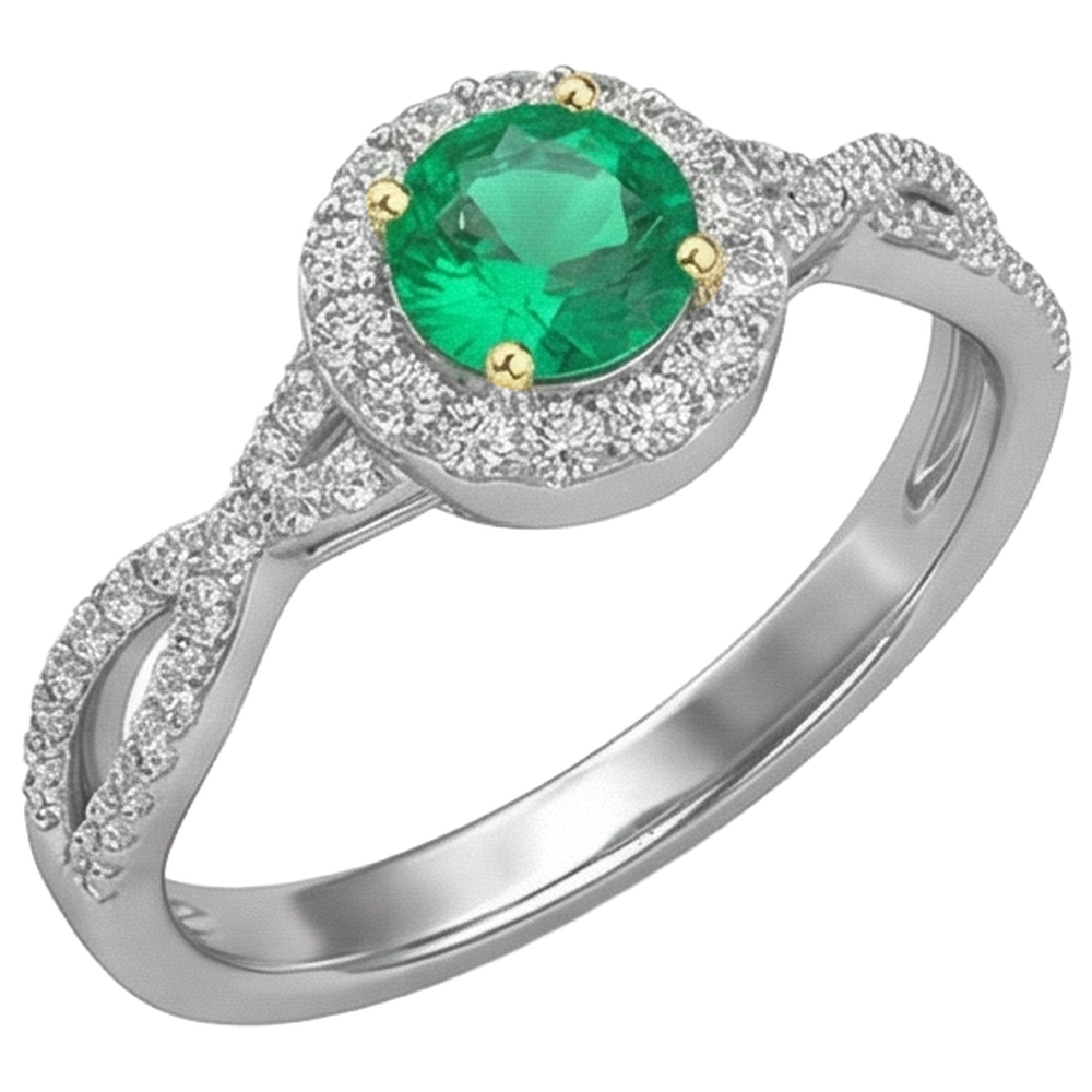 Premium Smeraldo Colombiano Anello con Pietra Preziosa 1 carati – vista frontale