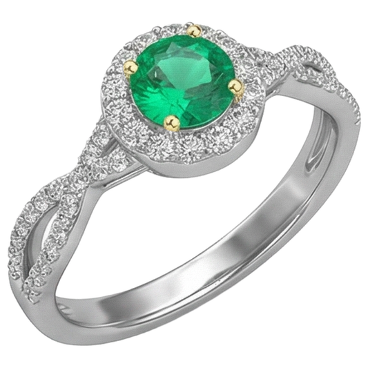 Premium Smeraldo Colombiano Anello con Pietra Preziosa 1 carati – vista frontale