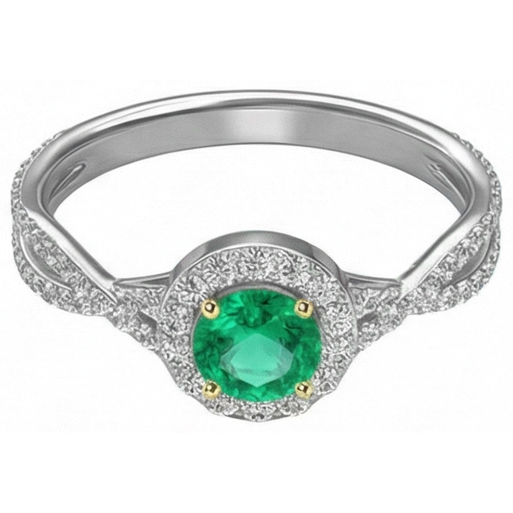 Premium Smeraldo Colombiano Anello con Pietra Preziosa 1 carati – vista laterale