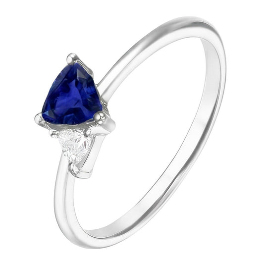 Trilioni di zaffiri e diamanti da 1,25 carati con anello in oro bianco 14K Gioielli da donna