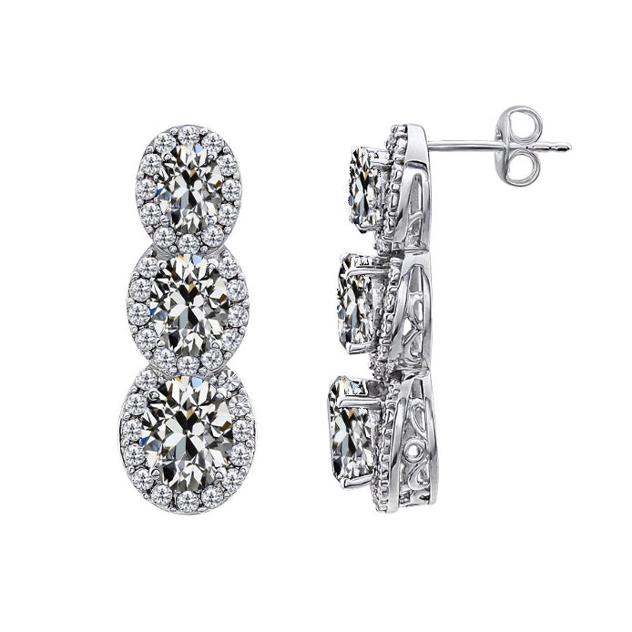 Diamante Fine Dangle 1 carati Oro 14 Carati Bianco – vista principale