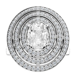 Cuscino Antico Anello con Pavé Halo – Brillante 4,25 carati Oro