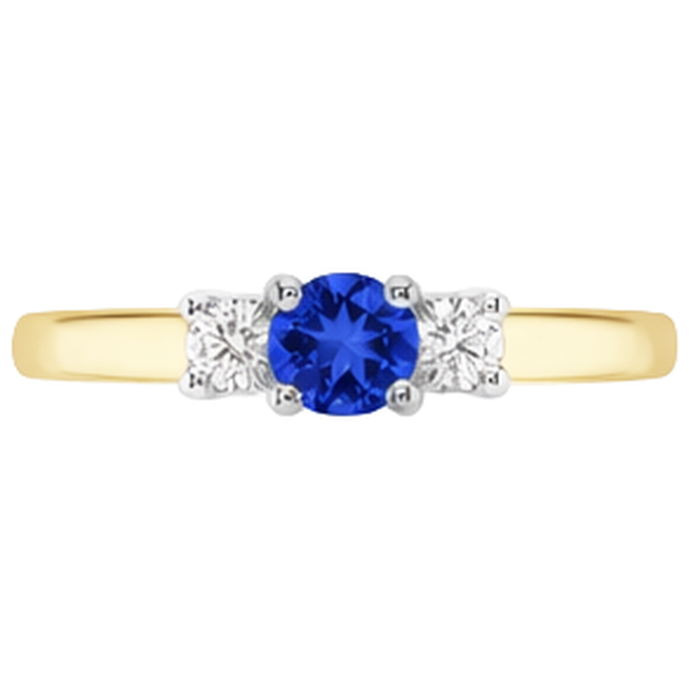 Two Tone Anello di fidanzamento 2 Carati Round Diamond Tanzanite