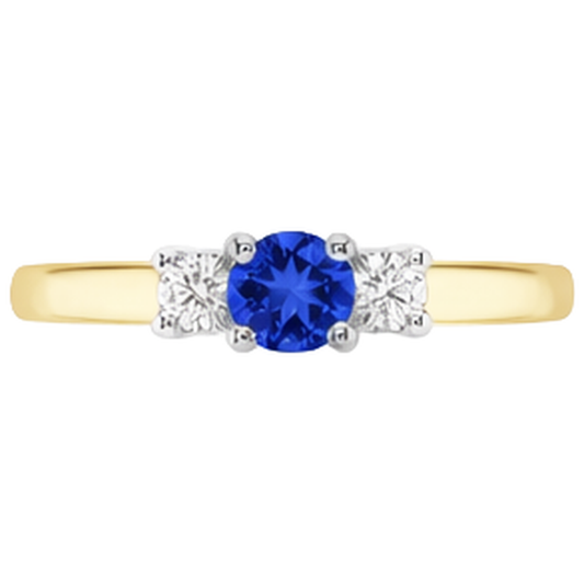 Two Tone Anello di fidanzamento 2 Carati Round Diamond Tanzanite