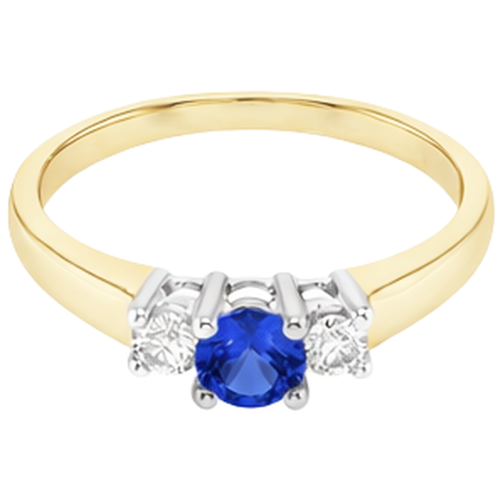 Two Tone Anello di fidanzamento 2 Carati Round Diamond Tanzanite