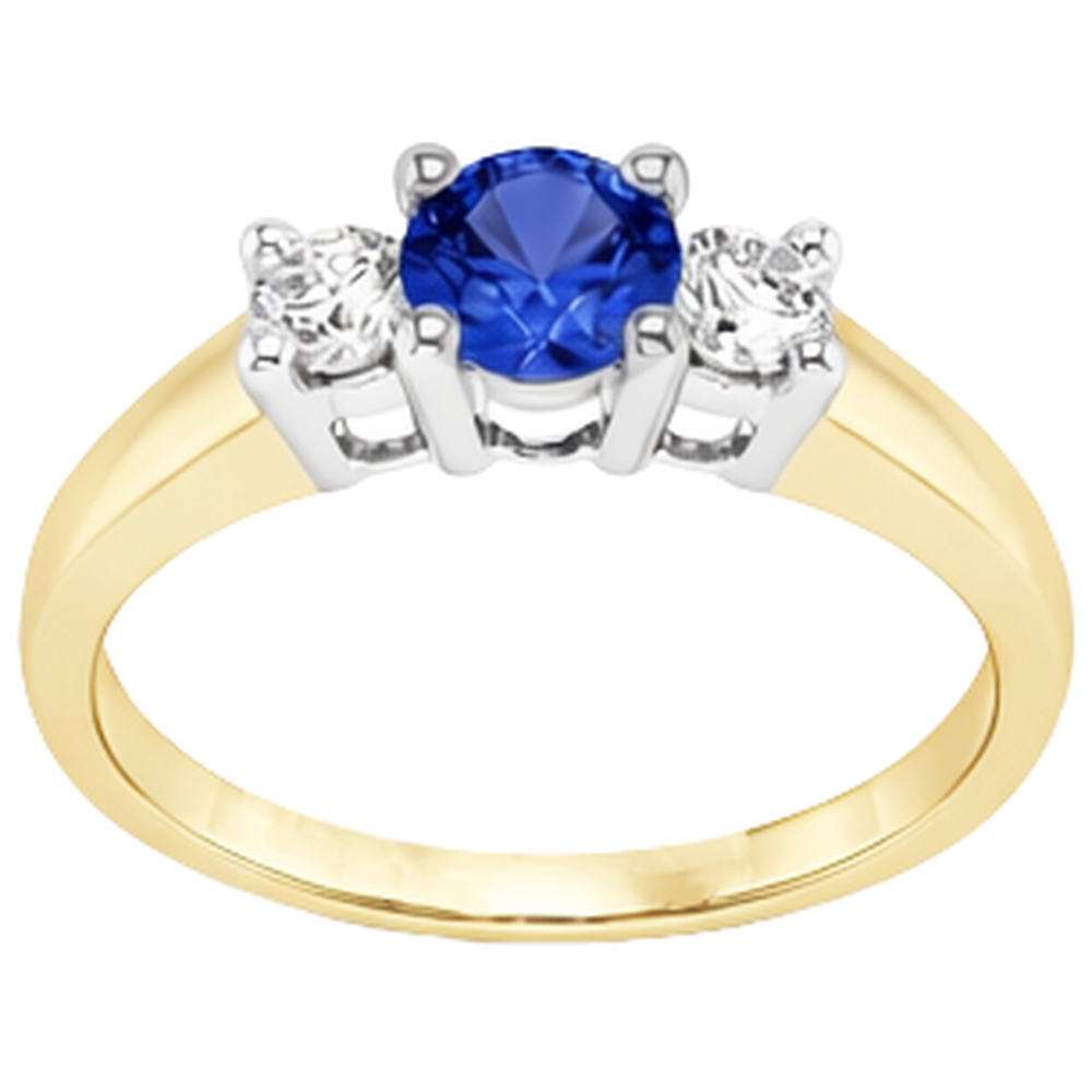Two Tone Anello di fidanzamento 2 Carati Round Diamond Tanzanite