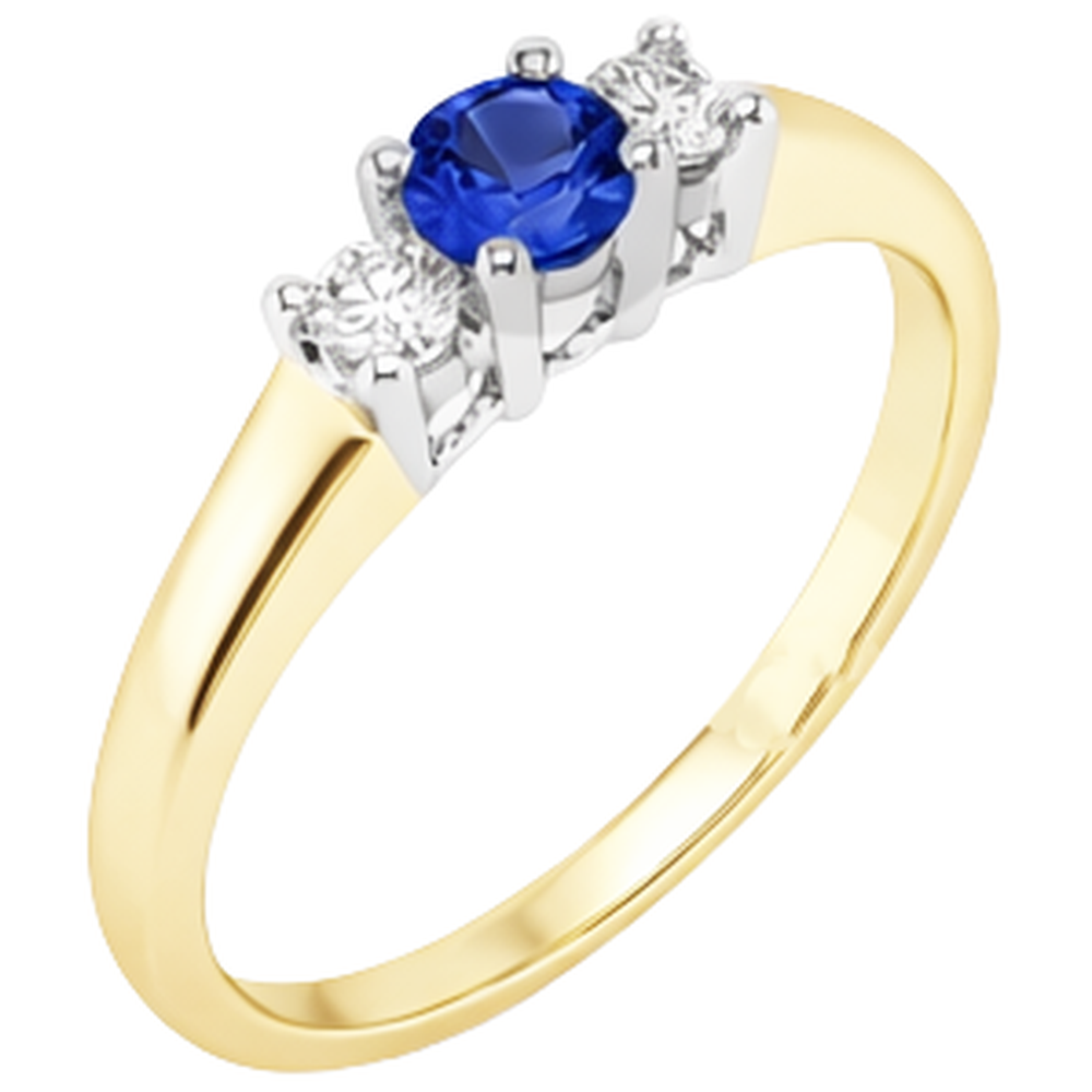 Two Tone Anello di fidanzamento 2 Carati Round Diamond Tanzanite