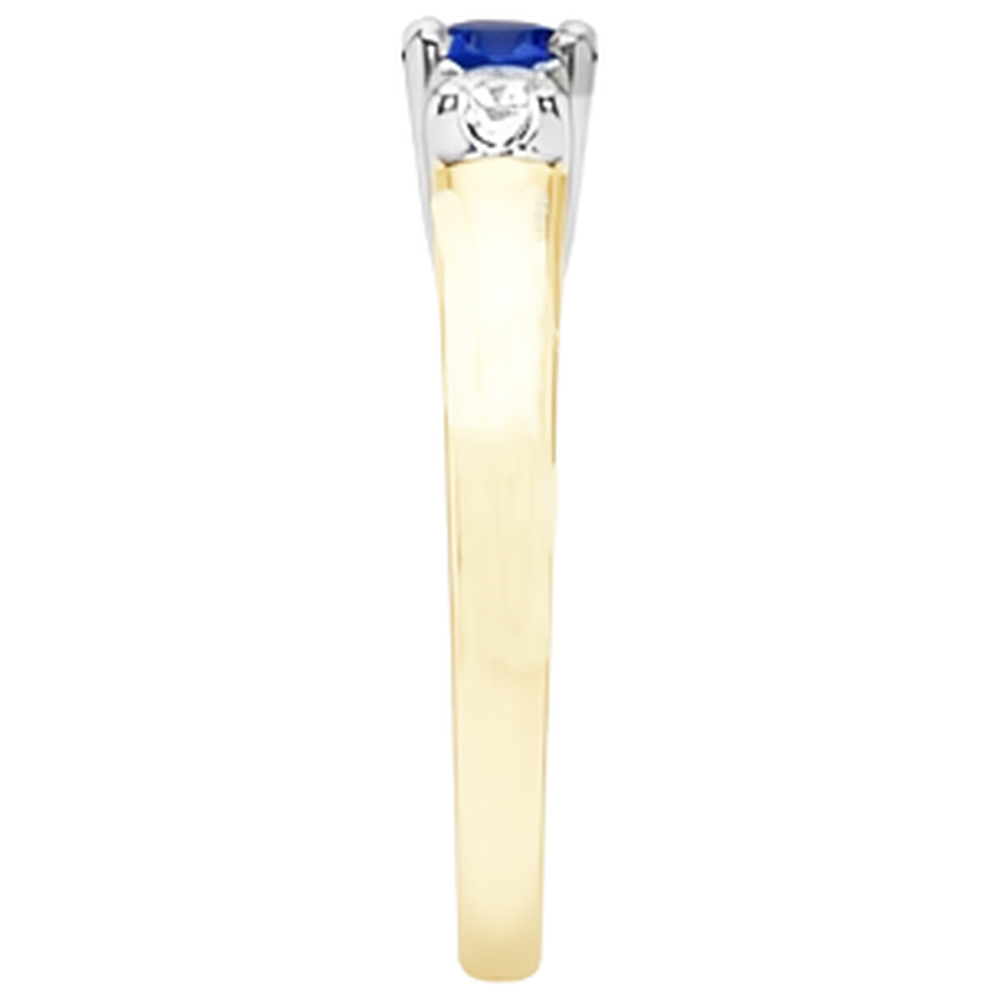Two Tone Anello di fidanzamento 2 Carati Round Diamond Tanzanite
