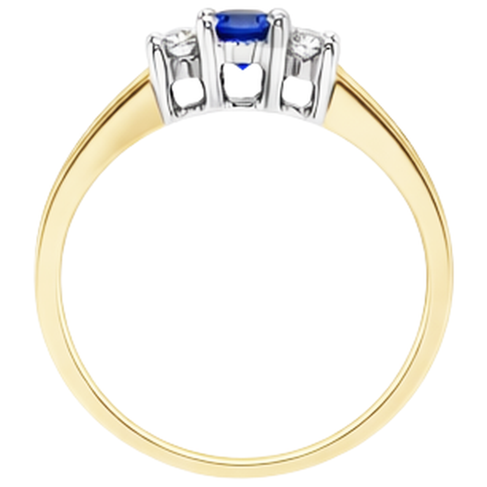 Two Tone Anello di fidanzamento 2 Carati Round Diamond Tanzanite