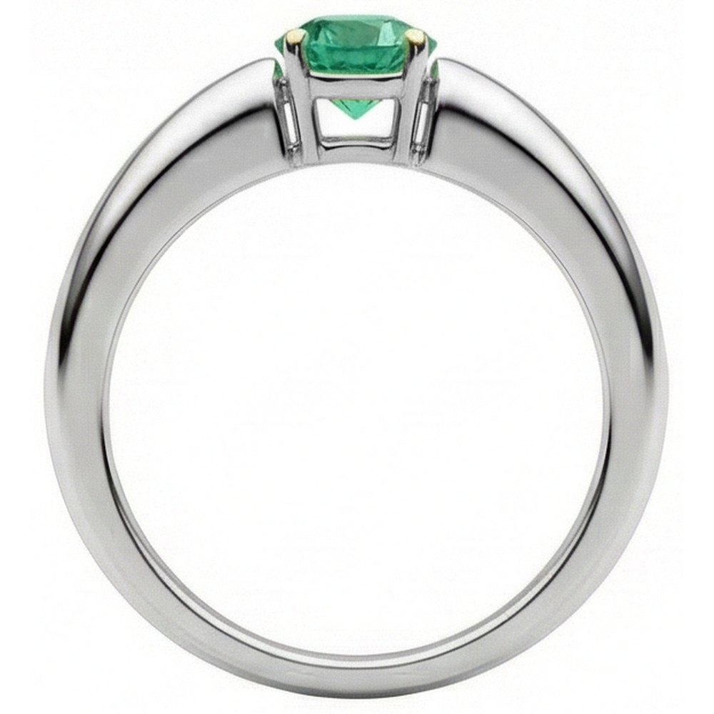 Anello con Pietra Preziosa Oro Bicolore 14K con Smeraldo Fine – vista dall'alto