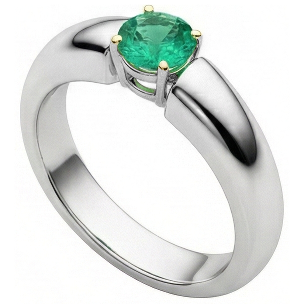 Smeraldo Fine Anello con Pietra Preziosa – vista angolare
