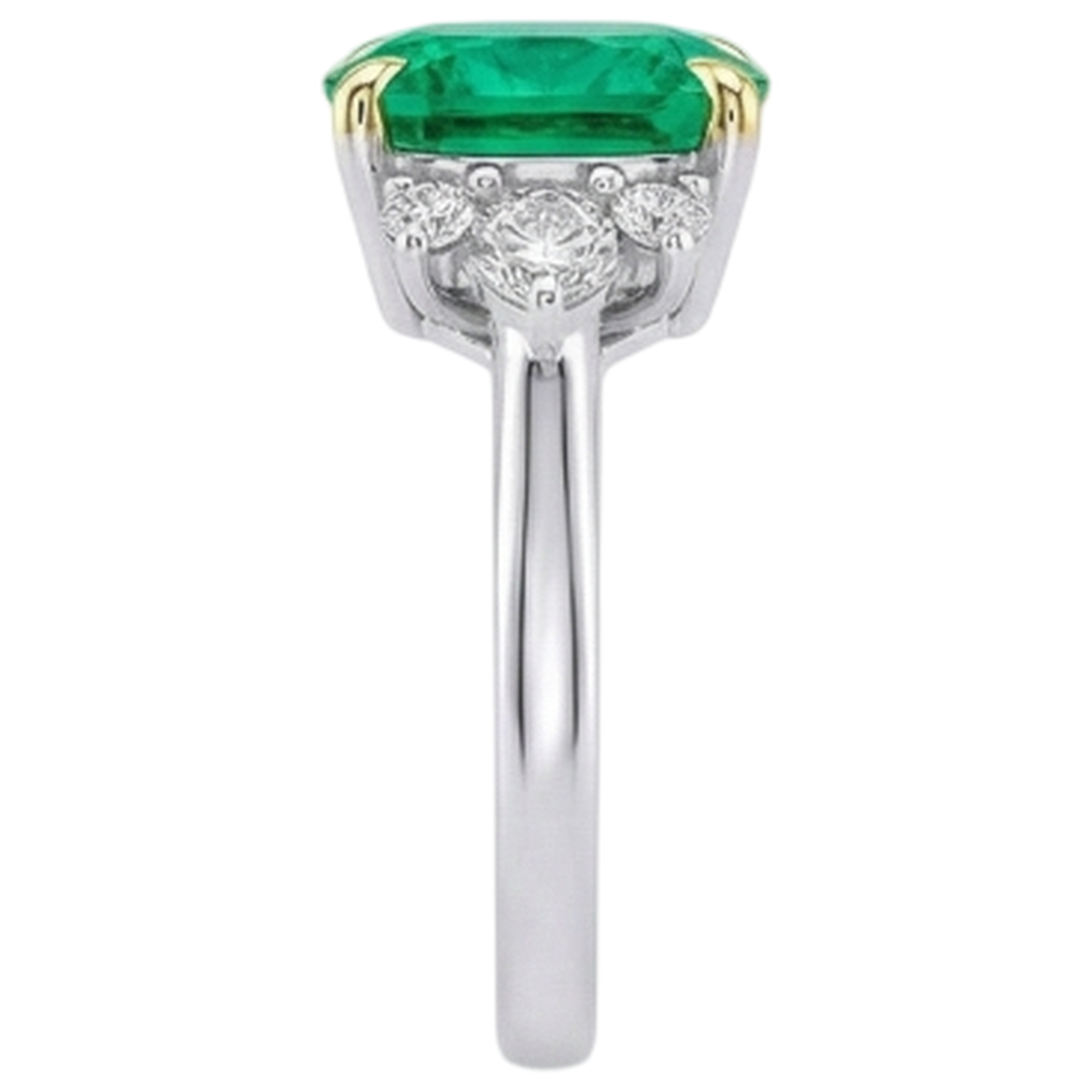 Anello con Gemma Oro Due Toni 14K con Smeraldo – vista dall'alto