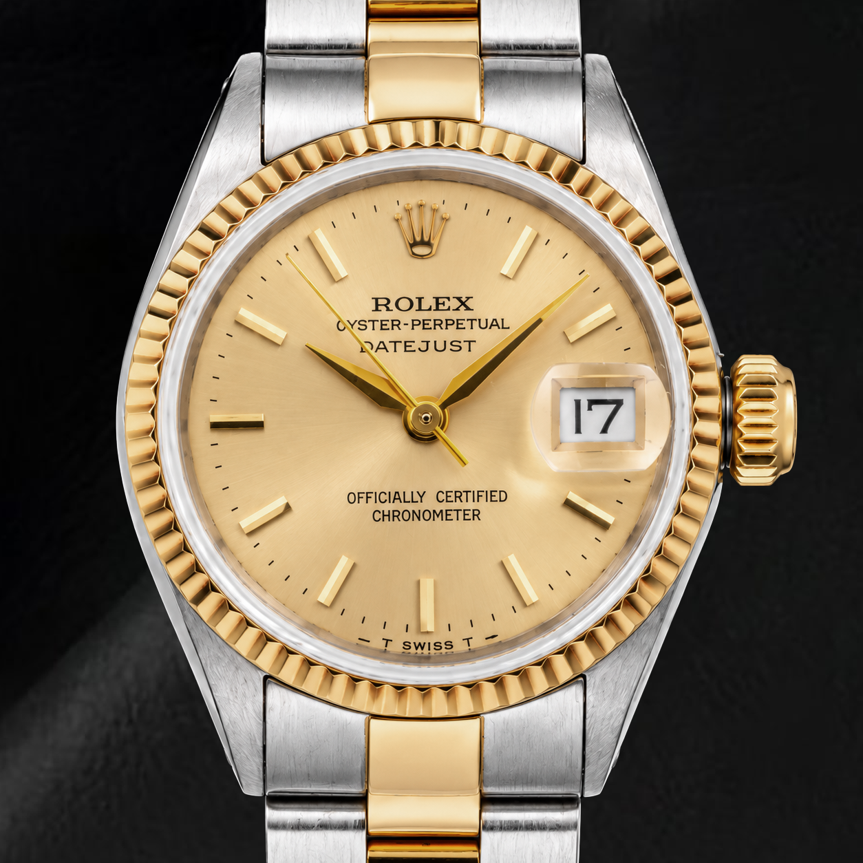 Rolex Datejust 6917 26 mm Orologio Bicolore Quadrante Champagne con Indici a Bastone