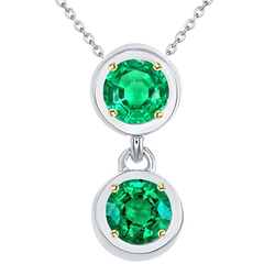 Pendente con Gemma Oro Due Toni 14K con Smeraldo Colombiano – 1