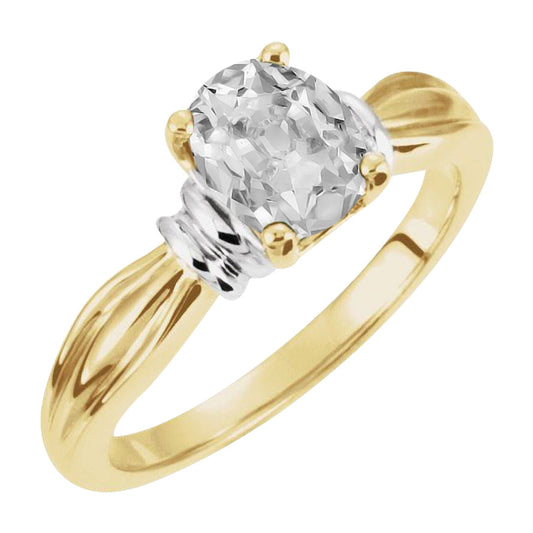 Diamante Anello Monopietra 4,50-carati Oro Bicolore 14K – vista principale