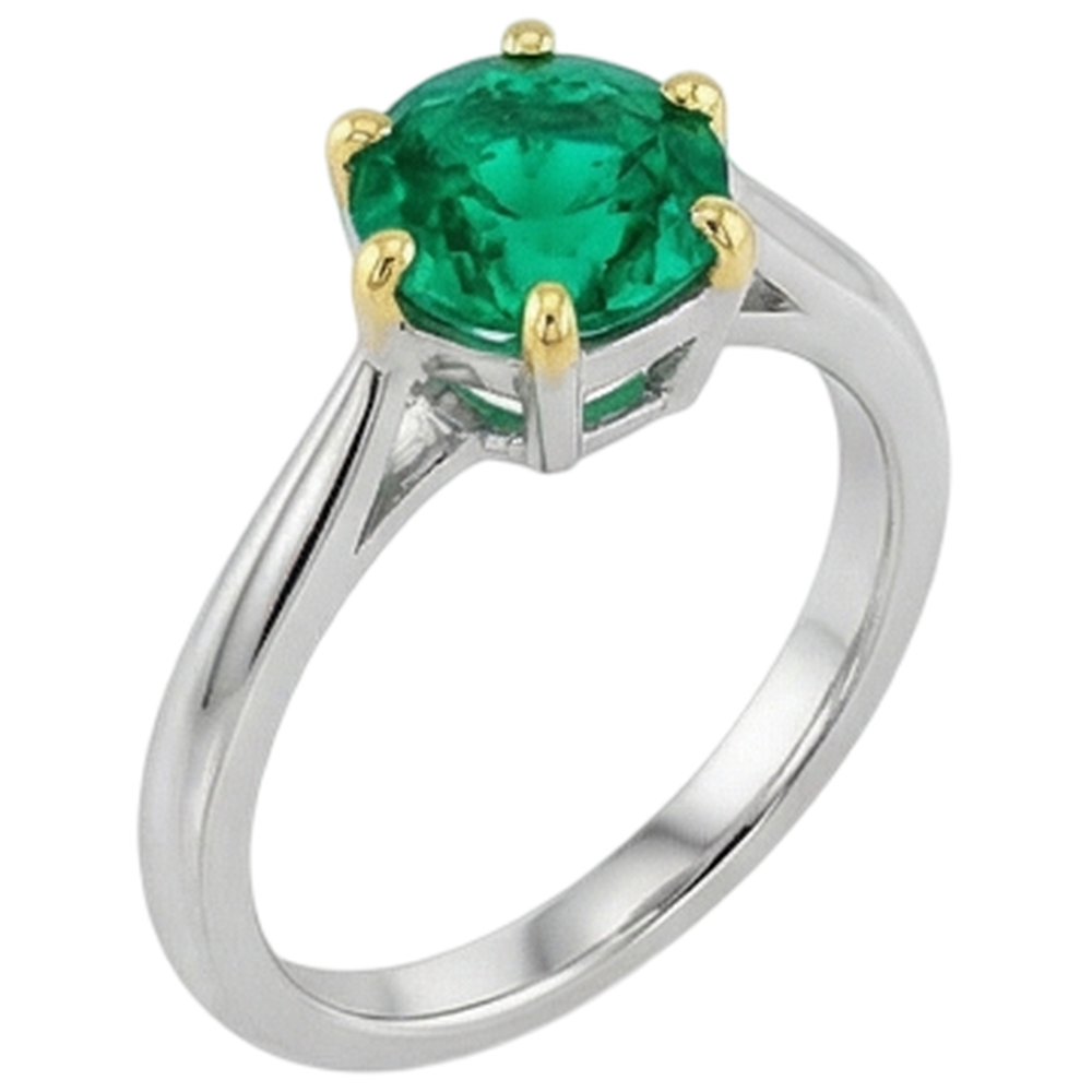 Smeraldo Fine Anello con Pietra Preziosa – vista frontale