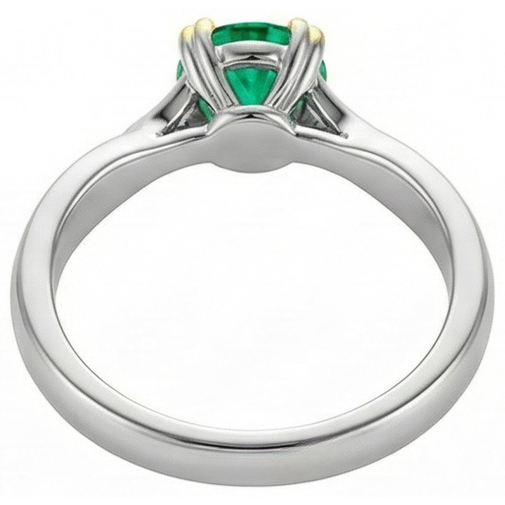 Anello con Gemma Oro 14 Carati Bicolore con Smeraldo – vista dall'alto