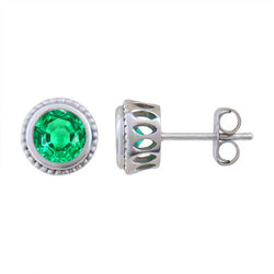 Smeraldo Fine Certificato GIA Gemstone Earring 1 carati in Oro