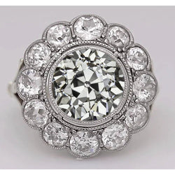 Scintillante Vintage Brillante Anello di Fidanzamento Halo