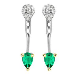 Oro Bicolore 14K Smeraldo Colombiano Gemstone Earring – 1-carati