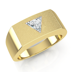 Uomini Vero Diamante Anello Con Trilliant