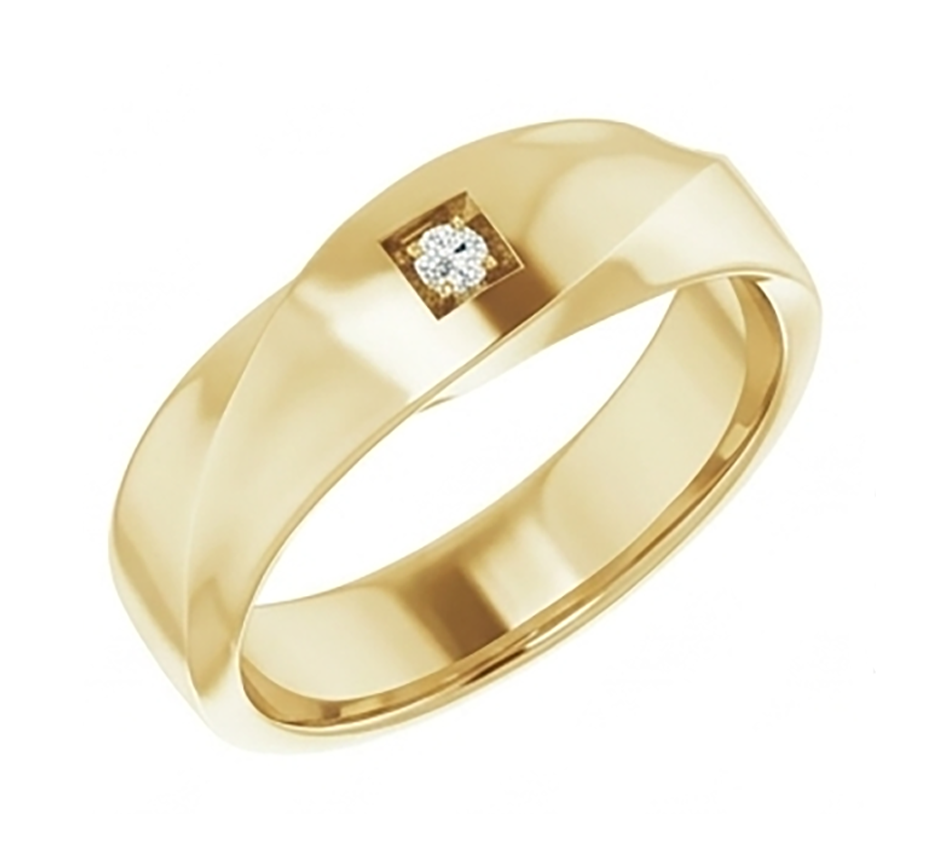 Uomo 10K Yellow Gold Certificato IGI Brillante Anello Maschile