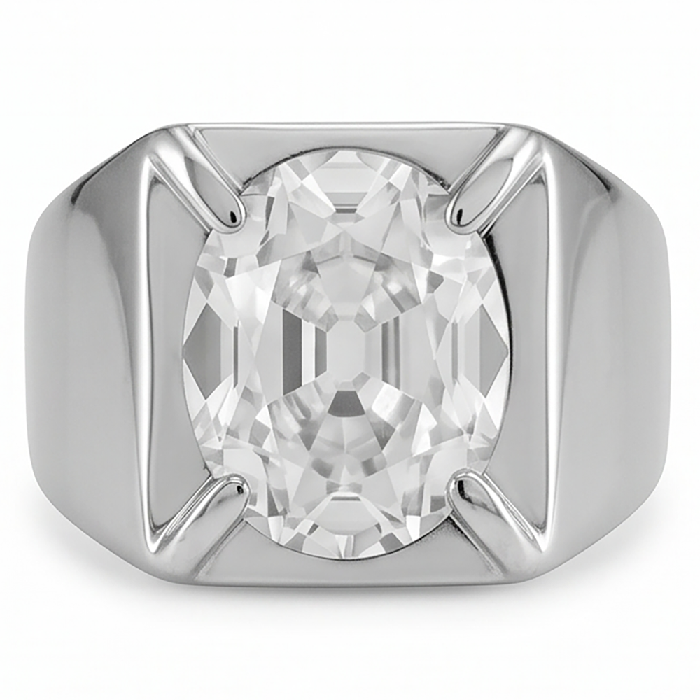 Uomo Brillante Anello Maschile con Brillante Certificato IGI – 9