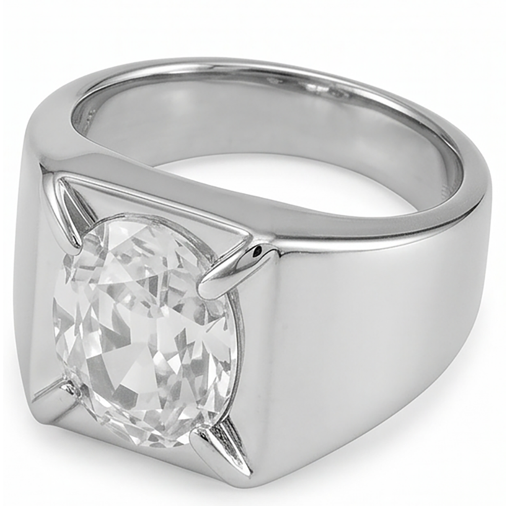 Uomo Brillante Anello Maschile con Brillante Certificato IGI – 9