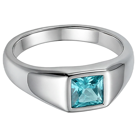 Uomo Paraiba Neon Anello Maschile di lusso – 1 carati Oro Bianco