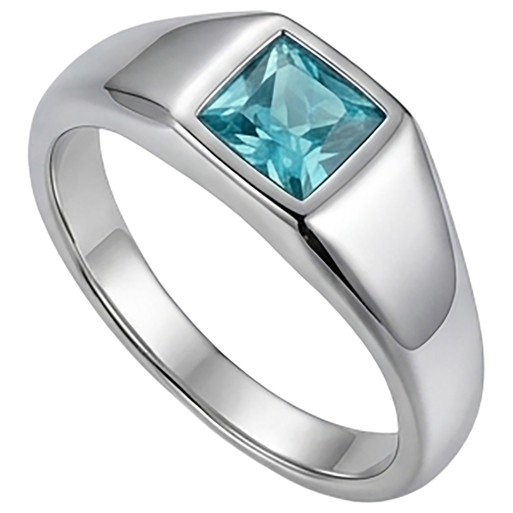 Uomo Paraiba Neon Anello Maschile di lusso – 1 carati Oro Bianco