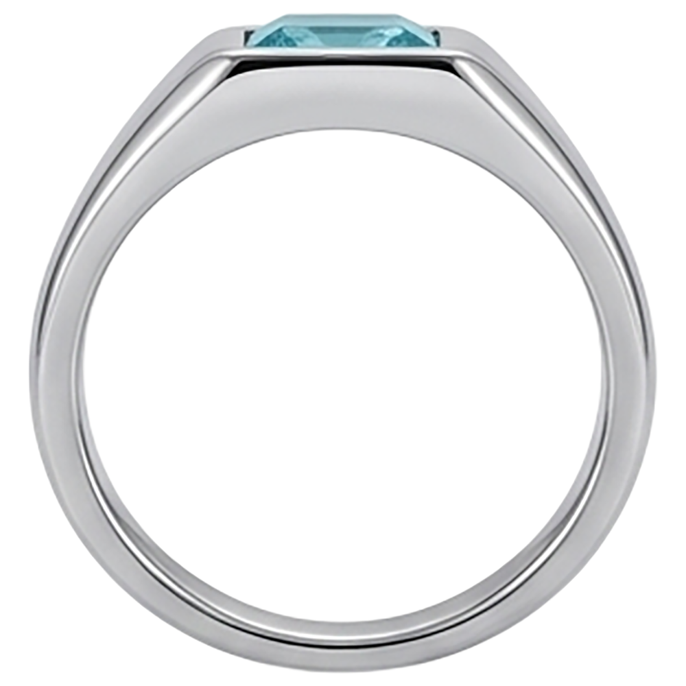 Uomo Paraiba Neon Anello Maschile di lusso – 1 carati Oro Bianco