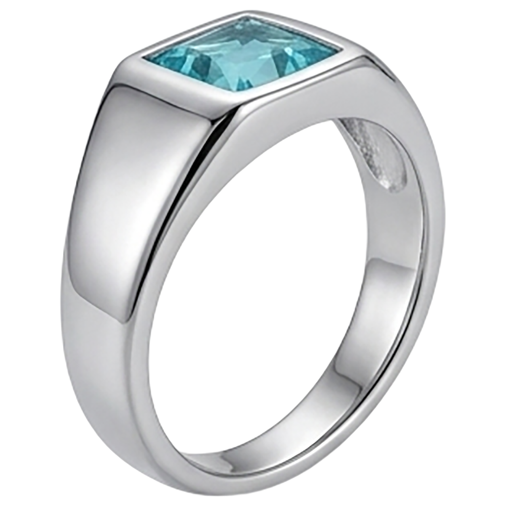 Uomo Paraiba Neon Anello Maschile di lusso – 1 carati Oro Bianco