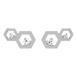 Vecchio Minatore Naturale Diamante Studs 1,50 Carati Forma Esagonale 2 Gioielli In Pietra