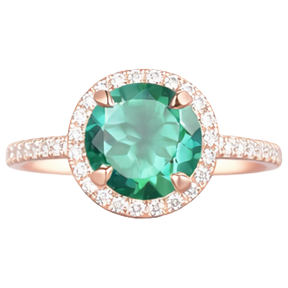 vero round diamante 4.40carati anello vista di profilo