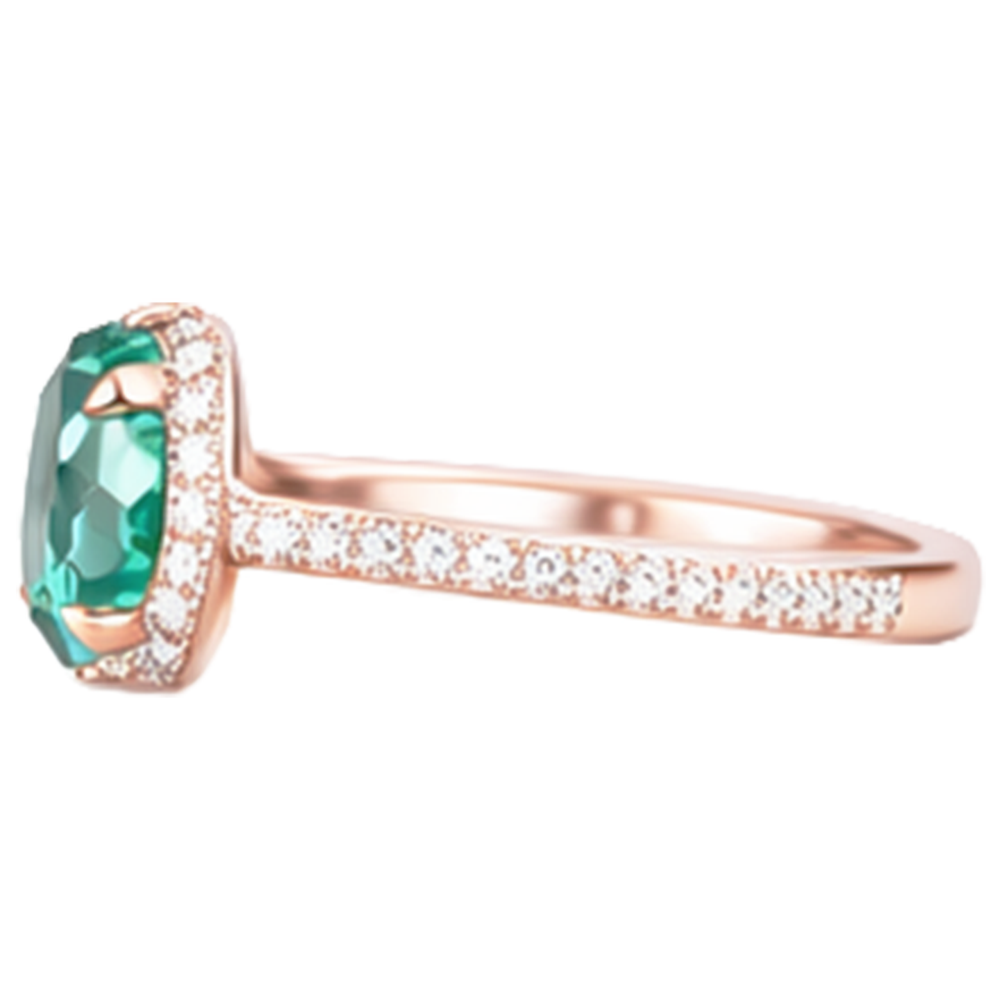 vero round diamante 4.40carati anello su bianco